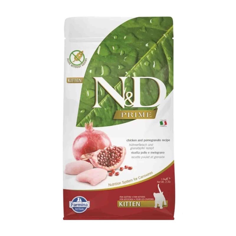 N&D Prime Tahılsız Kitten Tavuk ve Nar Yavru Kedi Maması paket görseli