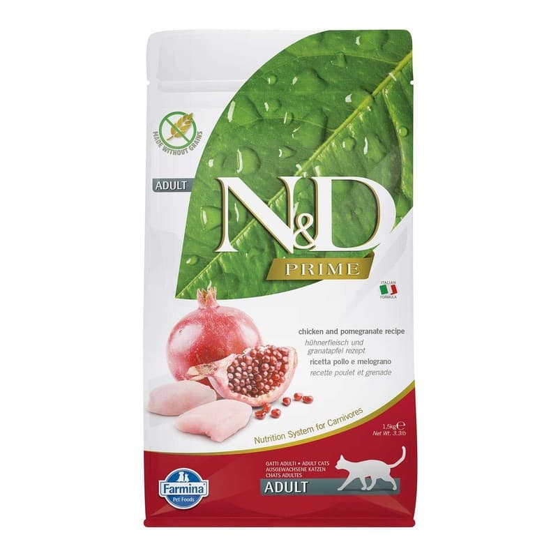 N&D Prime Tahılsız Tavuk ve Nar Kedi Maması paket görseli