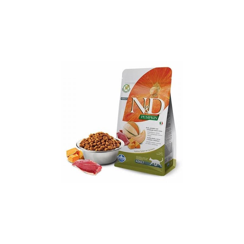 N&D Pumpkin Tahılsız Ördekli, Balkabağı ve Kavunlu Kedi Maması paket görseli