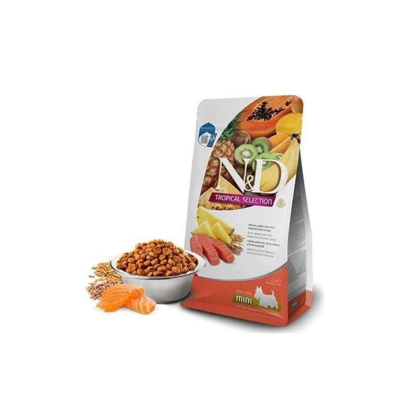 N&D Tropical Selection Somon ve Tropikal Meyveli Mini Irk Köpek Maması paket görseli